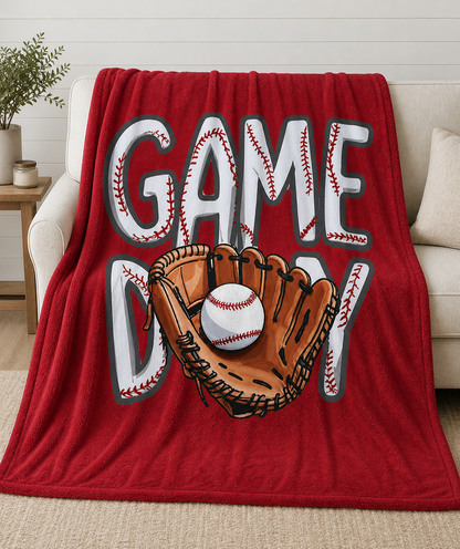 Game Day Baseball Blanket – Cozy Sports Throw for Baseball Moms & Fans – 50x60 Soft Fleece Game Day Blanket
