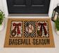 Baseball Season Doormat – Baseball Front Door Mat – Sports Mom Decor – Game Day Porch Rug – Outdoor Entry Mat