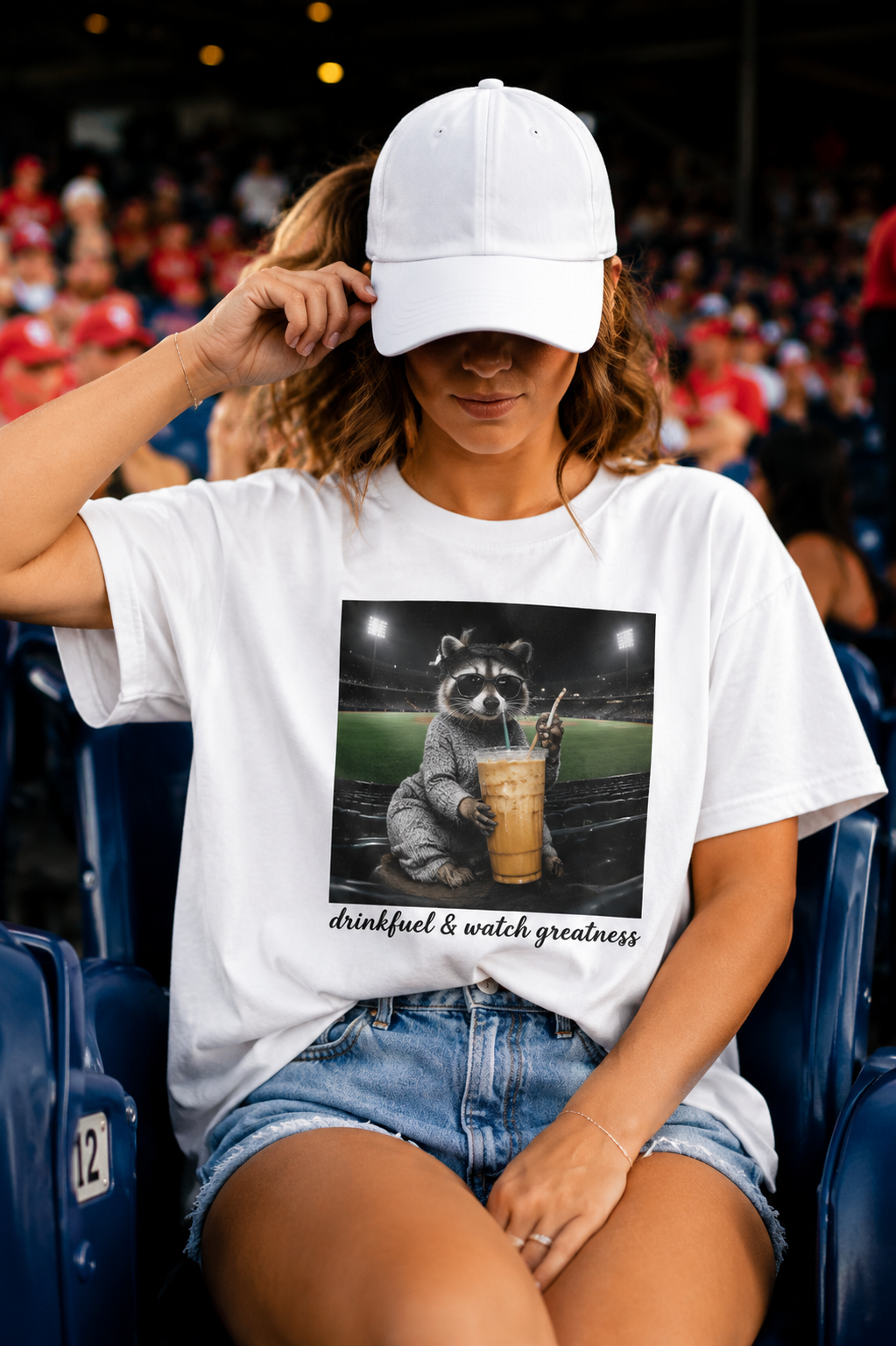 Sideline Creature Shirt – Funny Sports Mom Tee – Baseball Graphic Shirt – Game Day Tee – Raccoon Coffee Shirt – Comfort Colors T-Shirt
